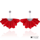 Дамски обеци от сатен YVON Summer Vibes in Red