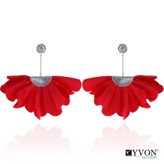 Дамски обеци от сатен YVON Summer Vibes in Red