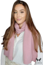 Зимен дамски шал KAMEA в цвят пепел от рози