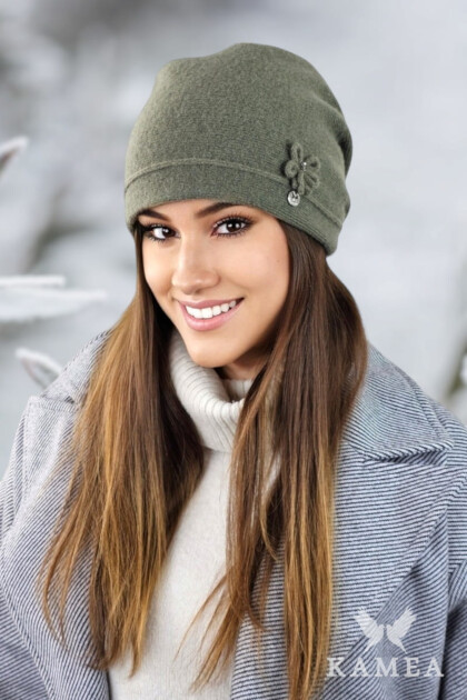Дамска вълнена шапка KAMEA с декоративна панделка - модел MARUNA