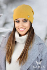 Стилна дамска шапка КАМЕА в цвят горчица - модел LILY