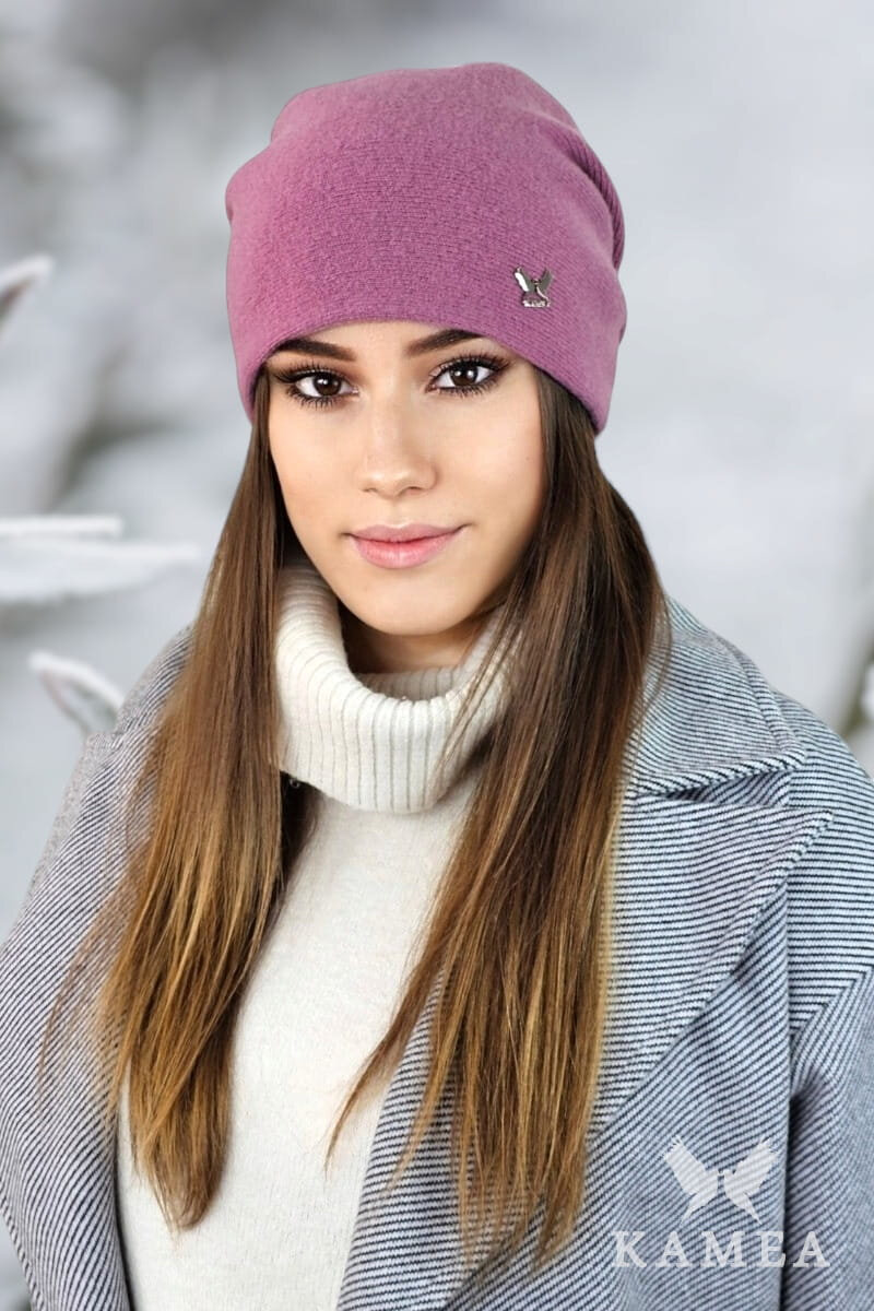 Стилна дамска шапка КАМЕА в лилаво - модел LILY
