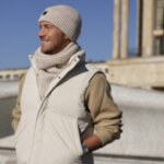 Мъжки комплект КАМЕА със съдържание на вълна - шапка и шал MARTIN в бежово