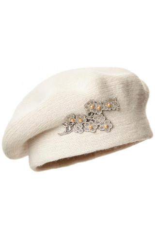 Елегантна дамска барета Giovanna в светлобежов цвят